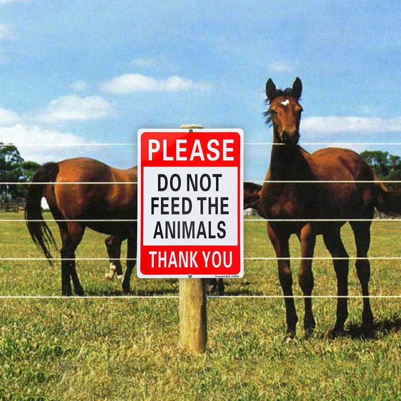 Enjoyist Please Do Not Feed The Animals Sign - 10"x 14" - .040 Rust Free Aluminum â€“ Reflective, UV Protected and Weatherproof - Image 5